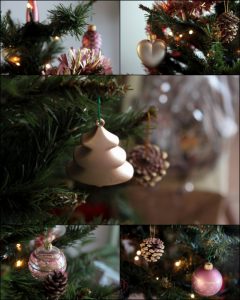 Albero di Natale oro rosa e pigne